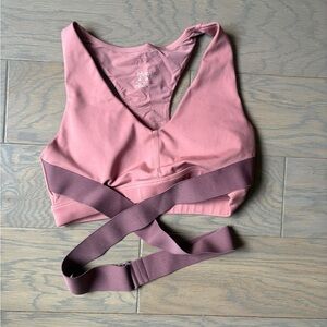 Women's Pink Strappy Sports Bra